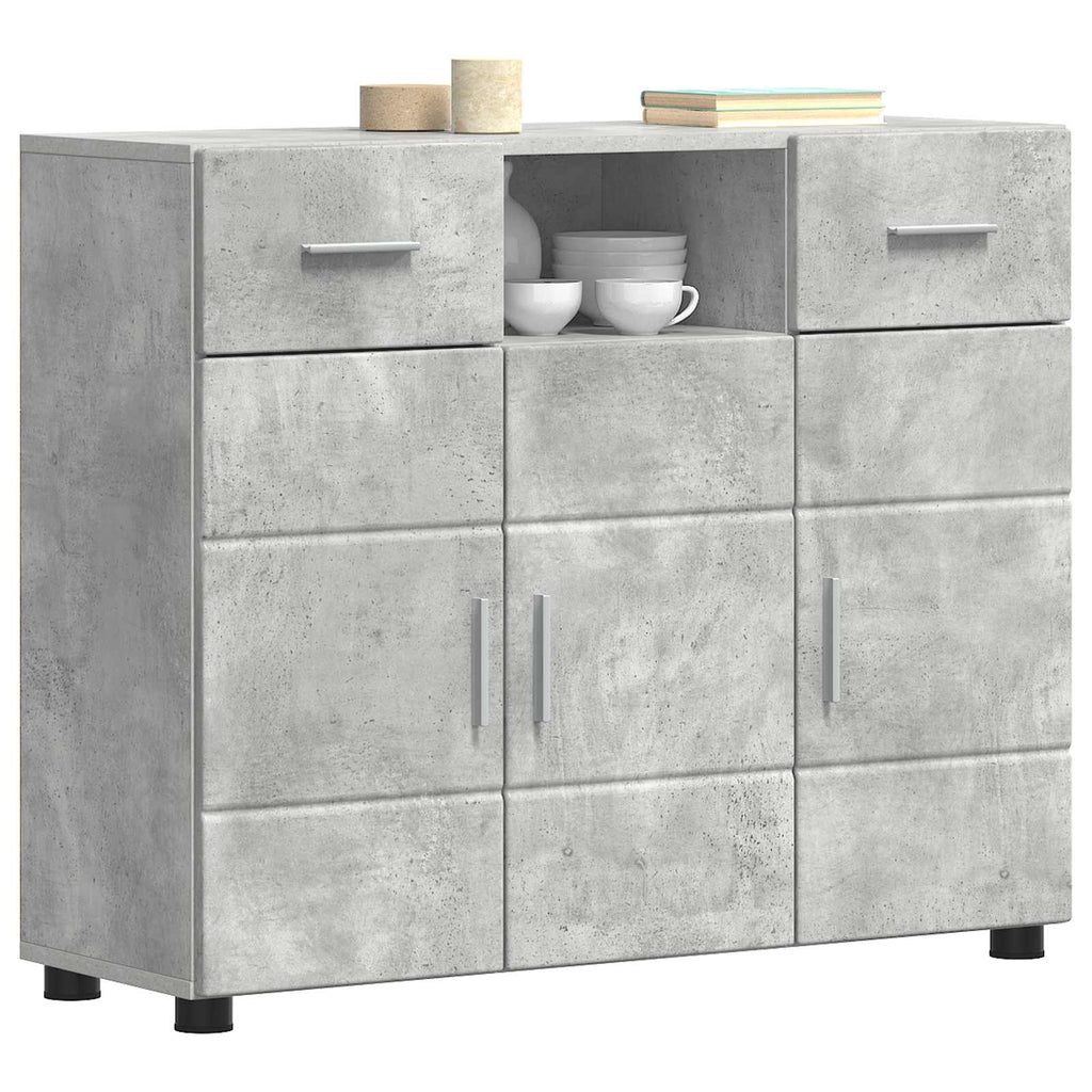 vidaXL Drewniana szafka z szufladą Betonowy szary 88,5 x 30,5 x 73 cm