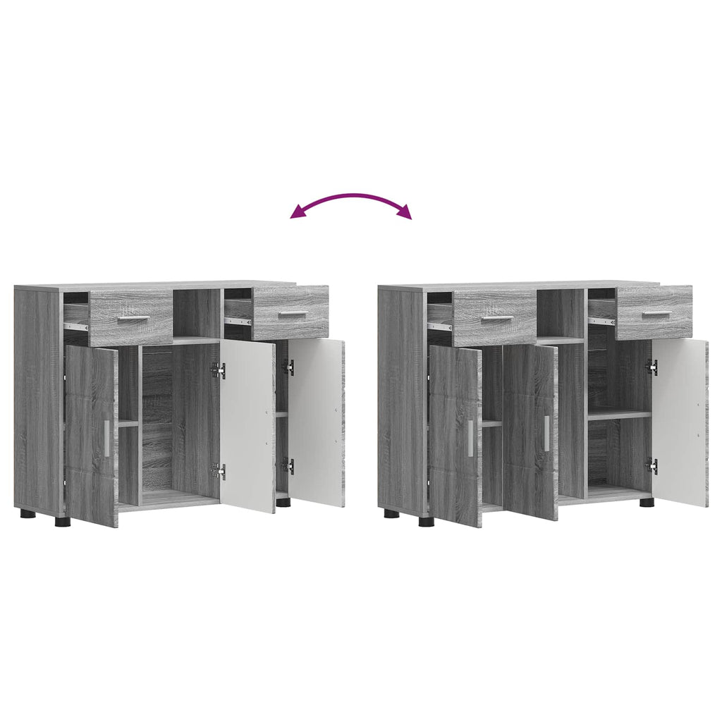 vidaXL Drewniana szafka z szufladą Szary Sonoma 88,5 x 30,5 x 73 cm