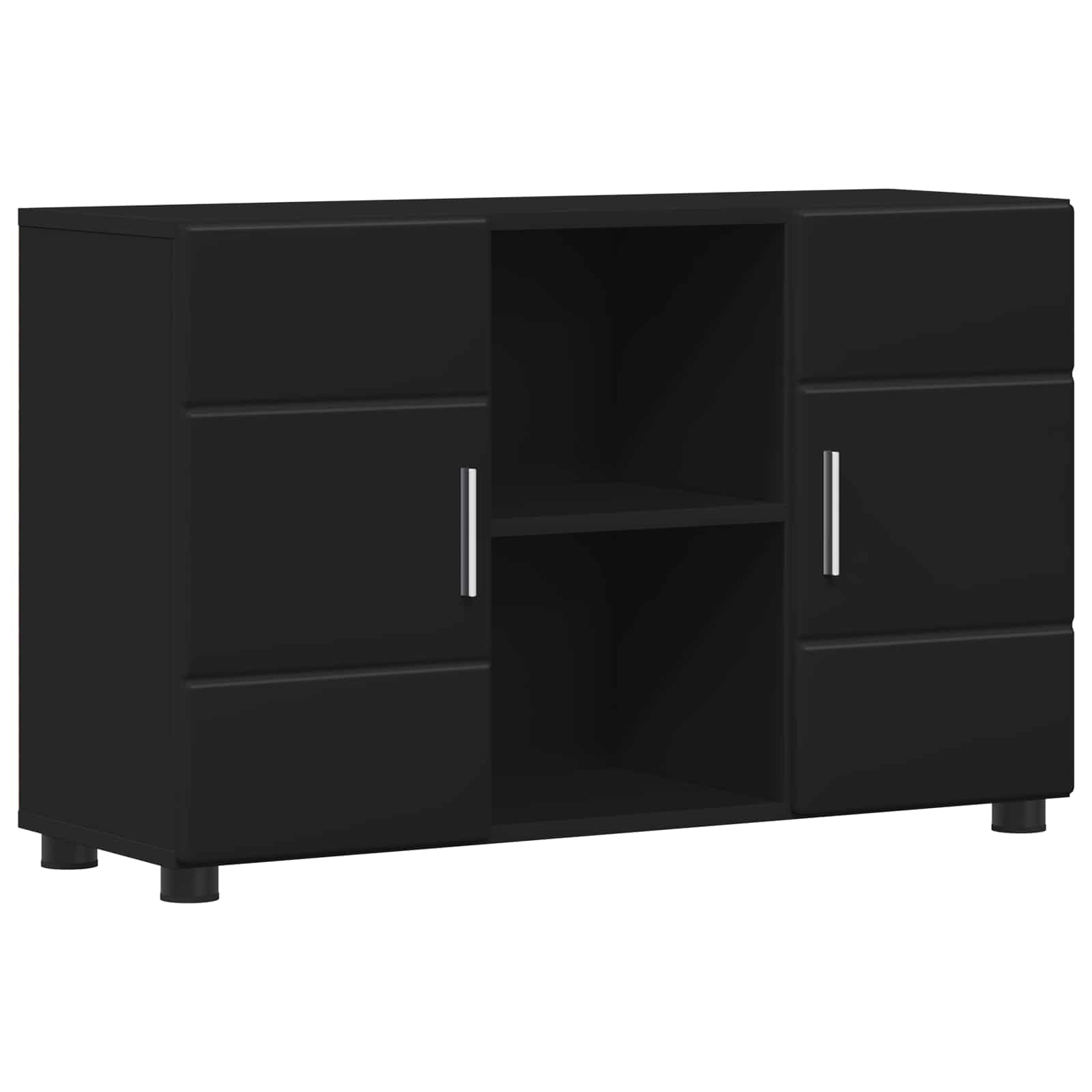 vidaXL Bufet z półką z drzwiami FLORIN Czarny 88,5 x 30,5 x 55,5 cm