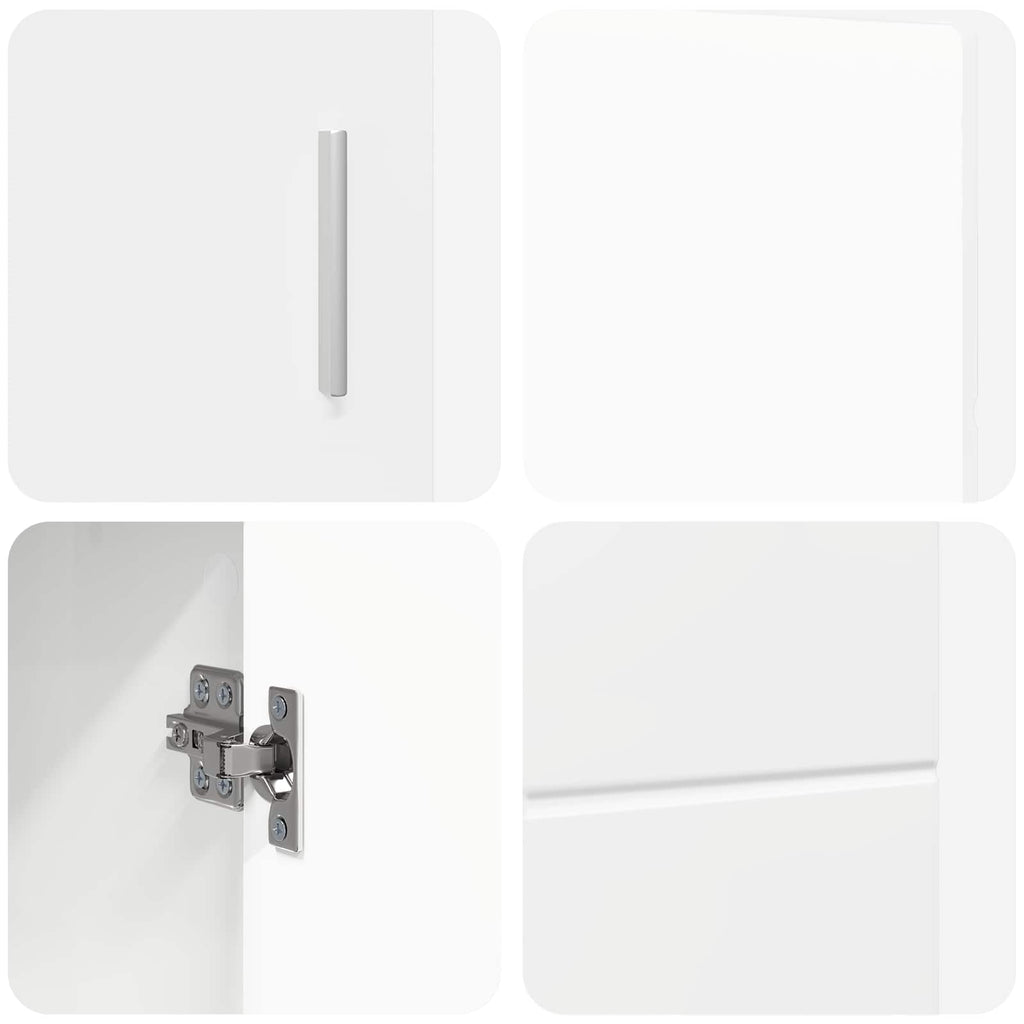 vidaXL Bufet FLORIN 88,5 x 30,5 x 55,5 cm Wysoki połysk biały