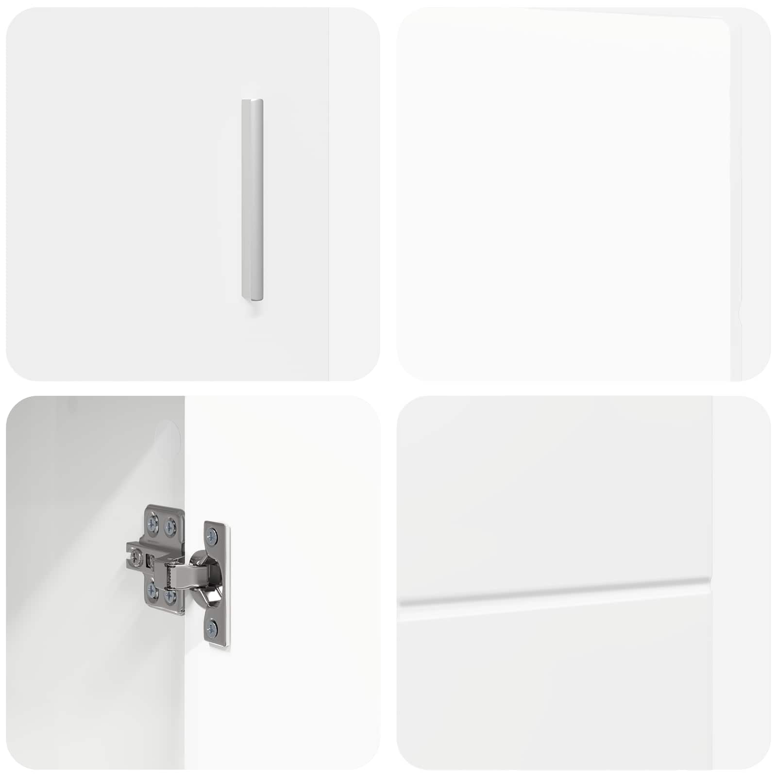 vidaXL Bufet FLORIN 88,5 x 30,5 x 55,5 cm Wysoki połysk biały