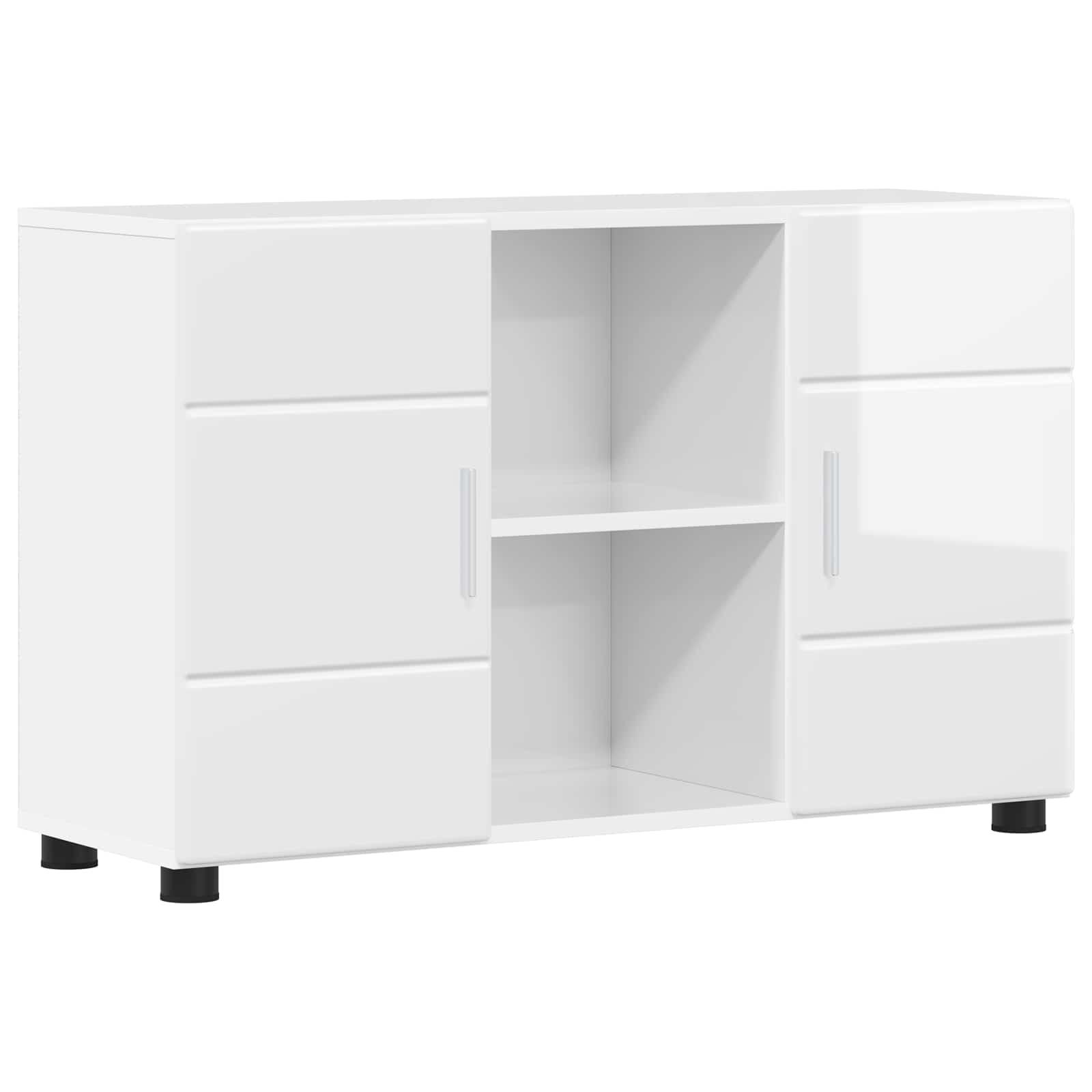 vidaXL Bufet FLORIN 88,5 x 30,5 x 55,5 cm Wysoki połysk biały