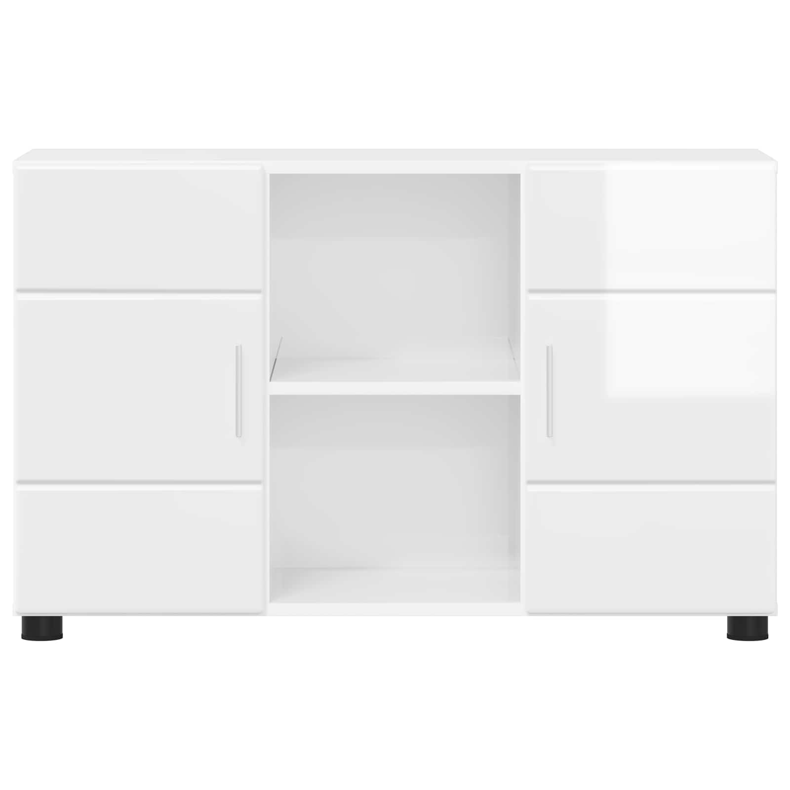 vidaXL Bufet FLORIN 88,5 x 30,5 x 55,5 cm Wysoki połysk biały