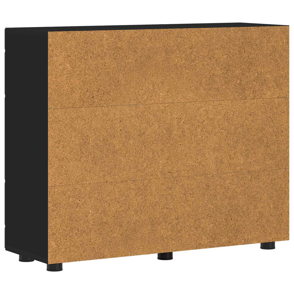 vidaXL Drewniana szafka z przechowywaniem Czarny 88,5 x 30,5 x 73 cm