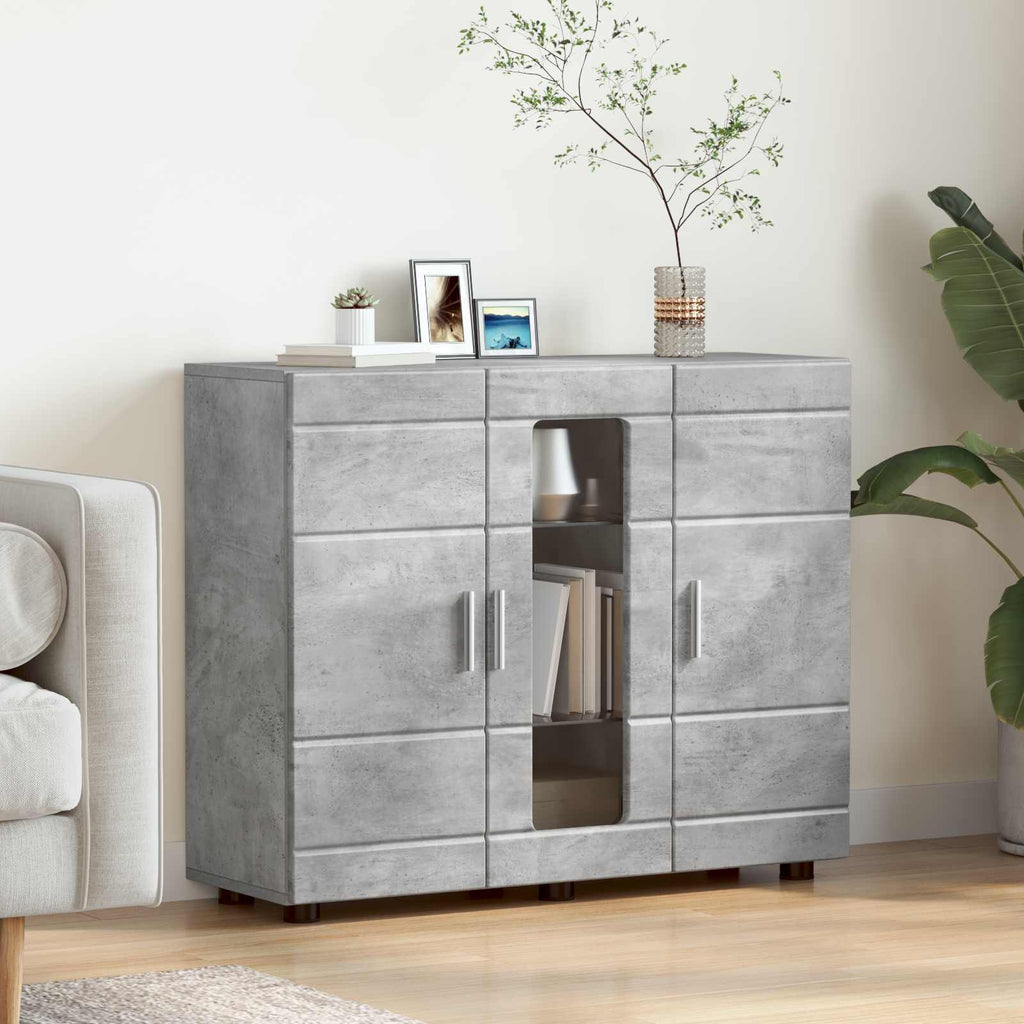 vidaXL Drewniana szafka Betonowy szary 88,5 x 30,5 x 73 cm