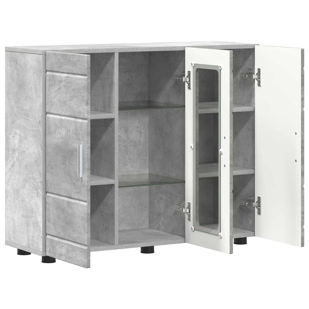vidaXL Drewniana szafka Betonowy szary 88,5 x 30,5 x 73 cm