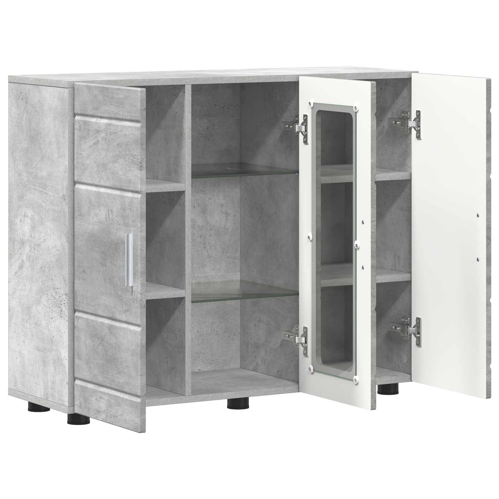 vidaXL Drewniana szafka Betonowy szary 88,5 x 30,5 x 73 cm