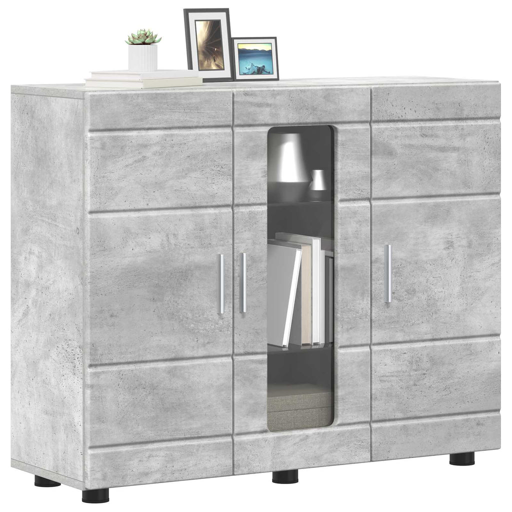vidaXL Drewniana szafka Betonowy szary 88,5 x 30,5 x 73 cm