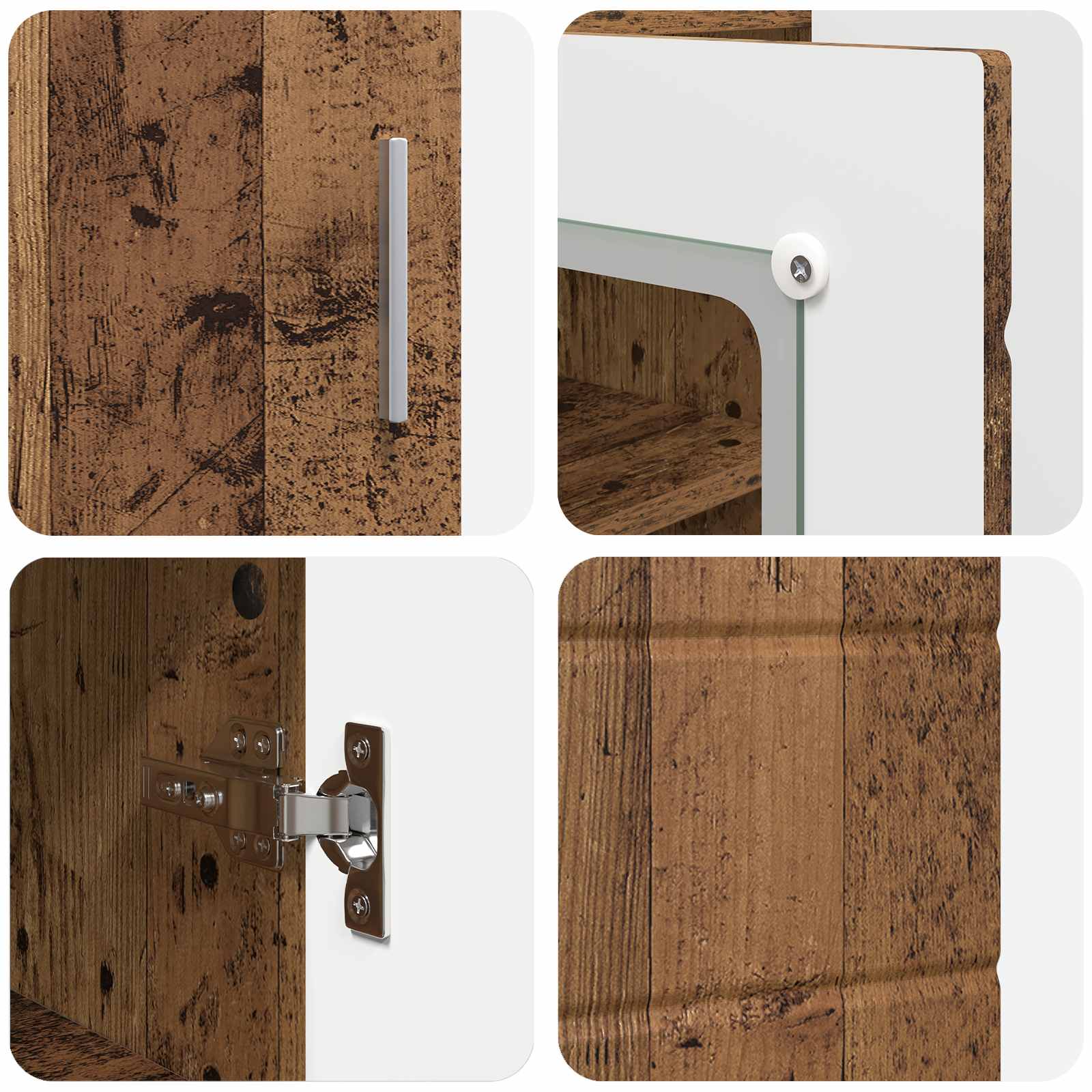 vidaXL Drewniana szafka Stare drewno 88,5 x 30,5 x 73 cm