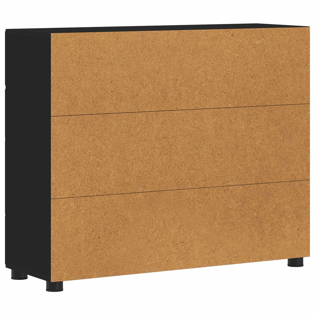 vidaXL Bufet FLORIN 88,5 x 30,5 x 73 cm Czarny Drewno inżynieryjne