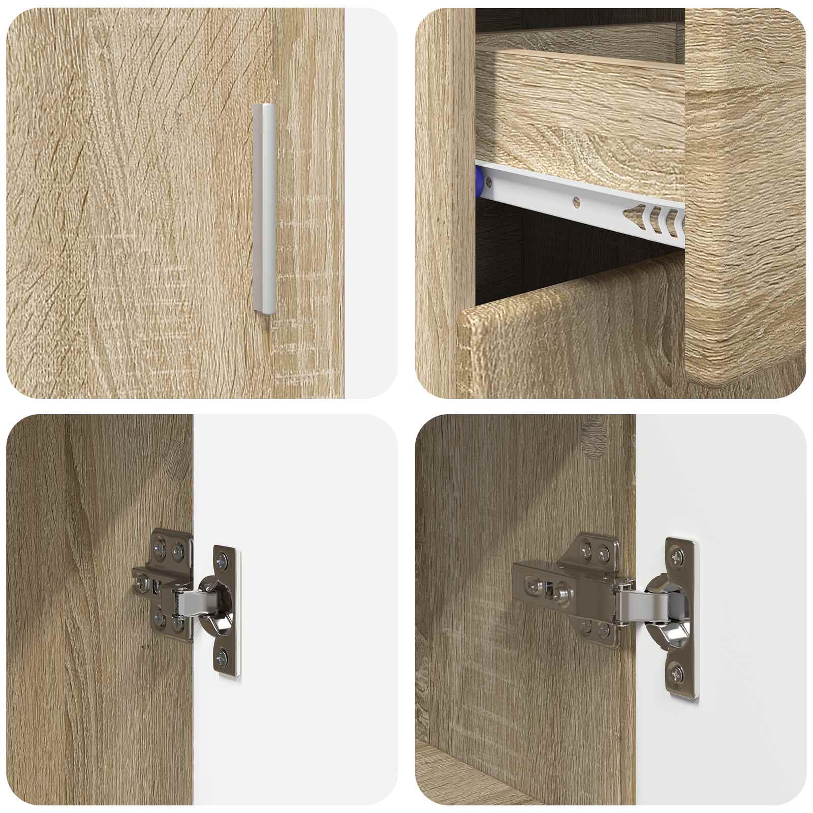 vidaXL Bufet FLORIN 88,5 x 30,5 x 73 cm Dąb Sonoma Drewno inżynieryjne