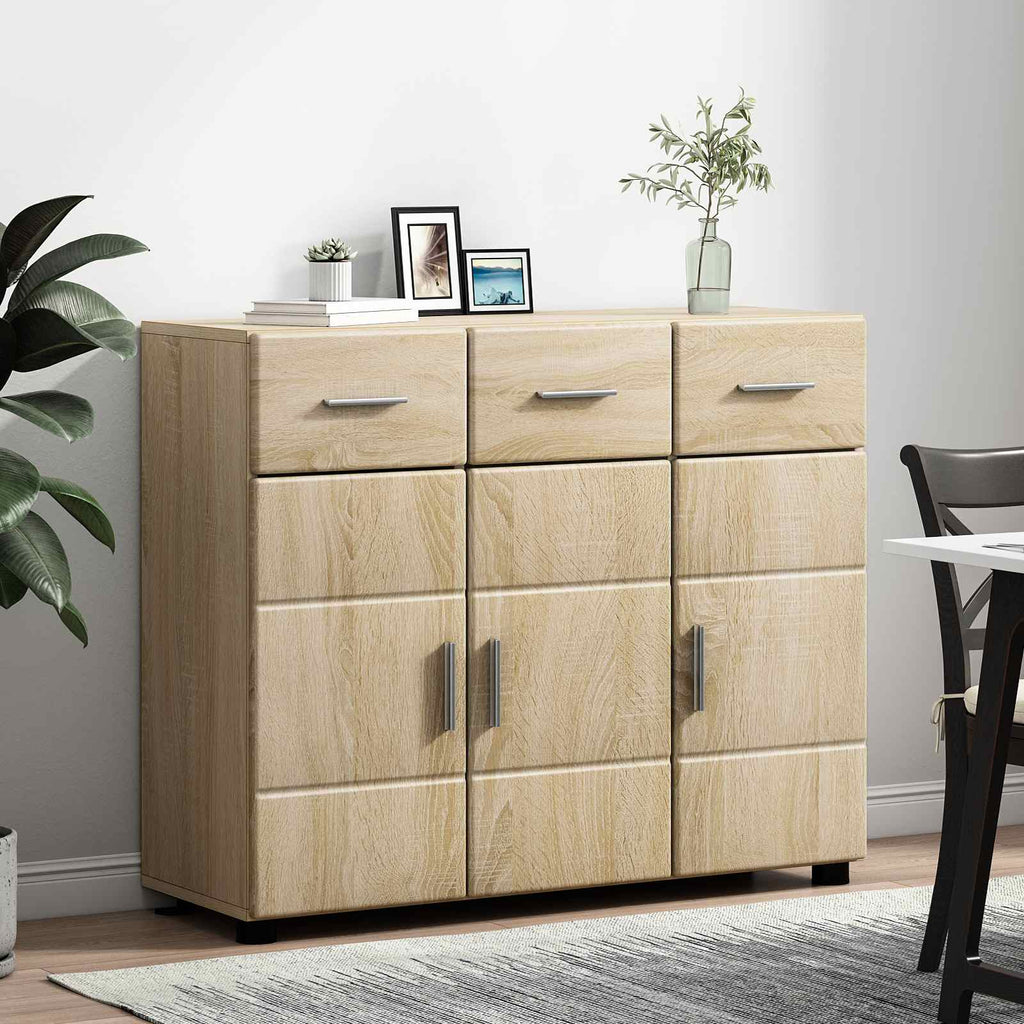 vidaXL Bufet FLORIN 88,5 x 30,5 x 73 cm Dąb Sonoma Drewno inżynieryjne