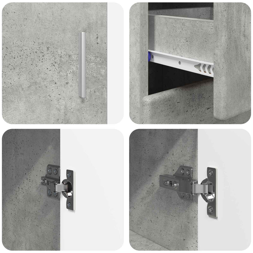 vidaXL Bufet FLORIN 88,5 x 30,5 x 73 cm Betonowy szary