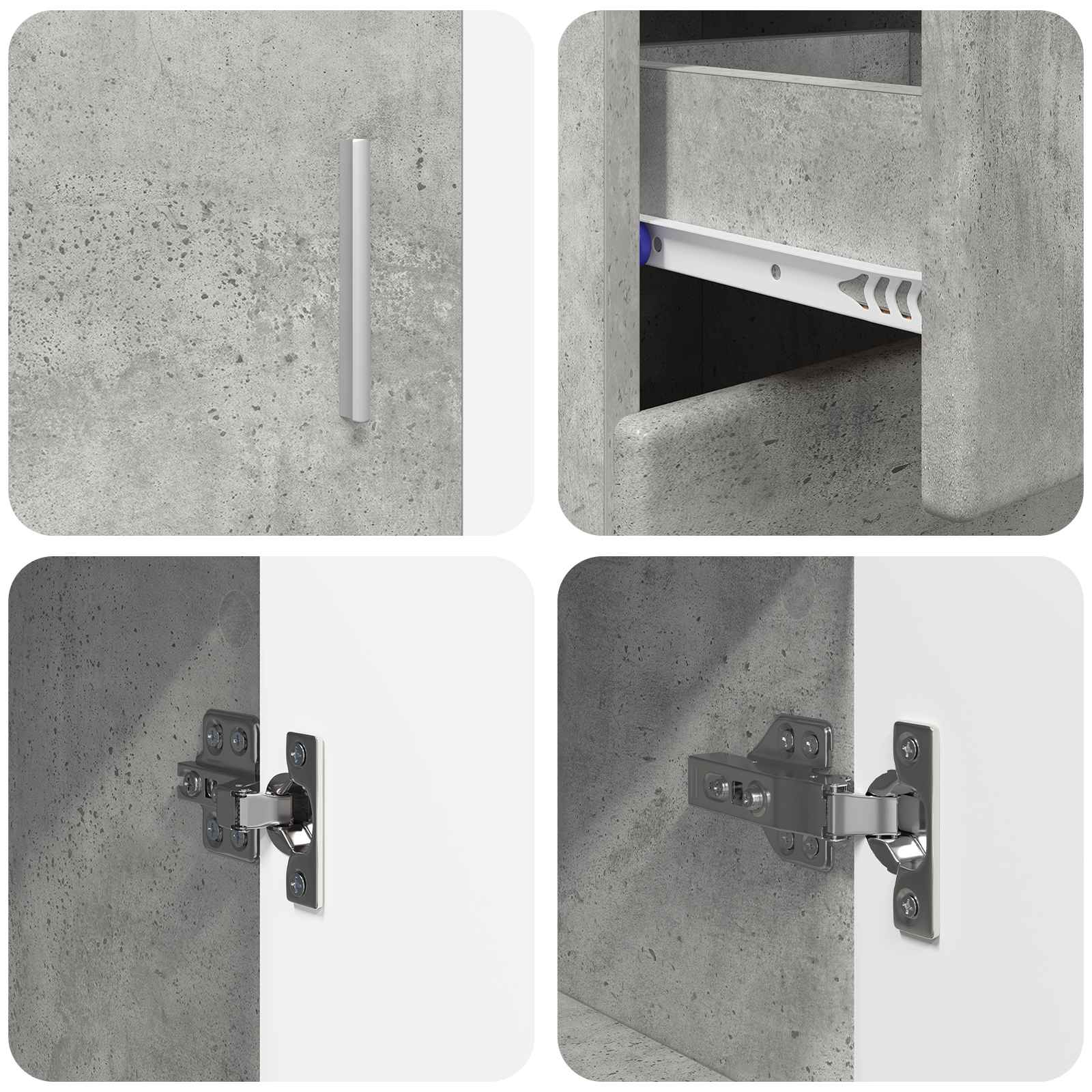 vidaXL Bufet FLORIN 88,5 x 30,5 x 73 cm Betonowy szary