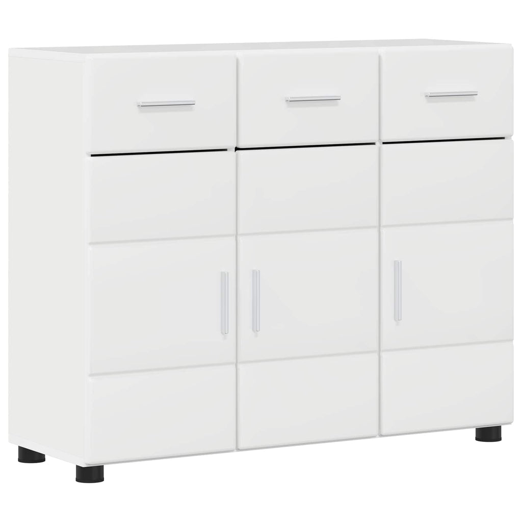 vidaXL Bufet FLORIN 88,5 x 30,5 x 73 cm Wysoki połysk biały