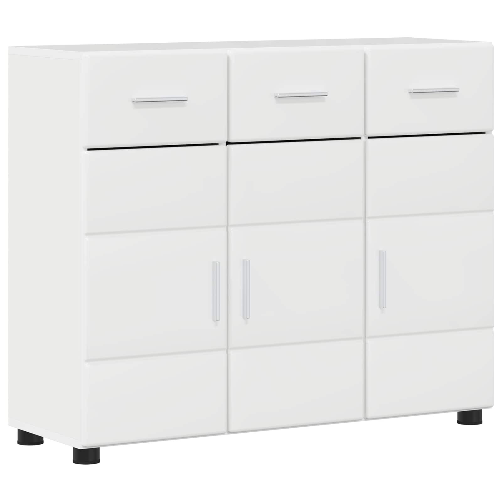 vidaXL Bufet FLORIN 88,5 x 30,5 x 73 cm Wysoki połysk biały