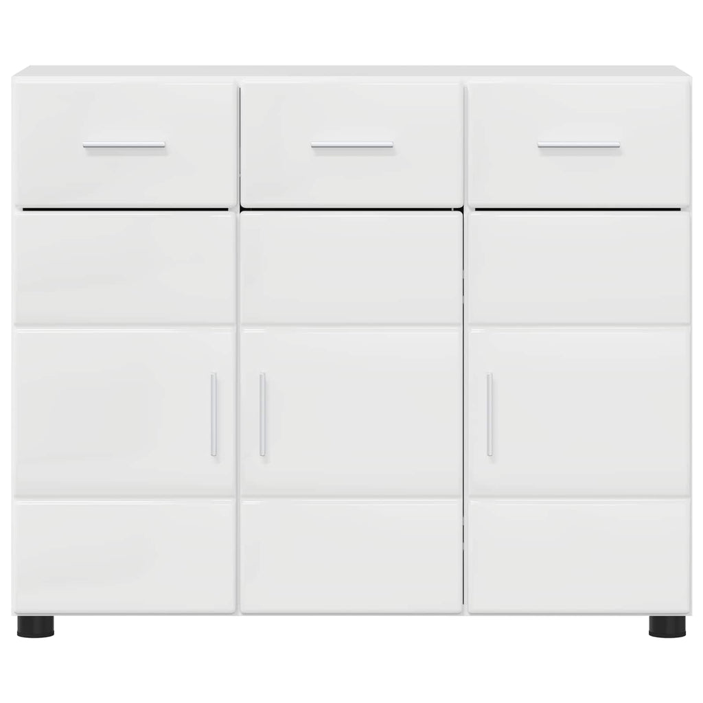 vidaXL Bufet FLORIN 88,5 x 30,5 x 73 cm Wysoki połysk biały