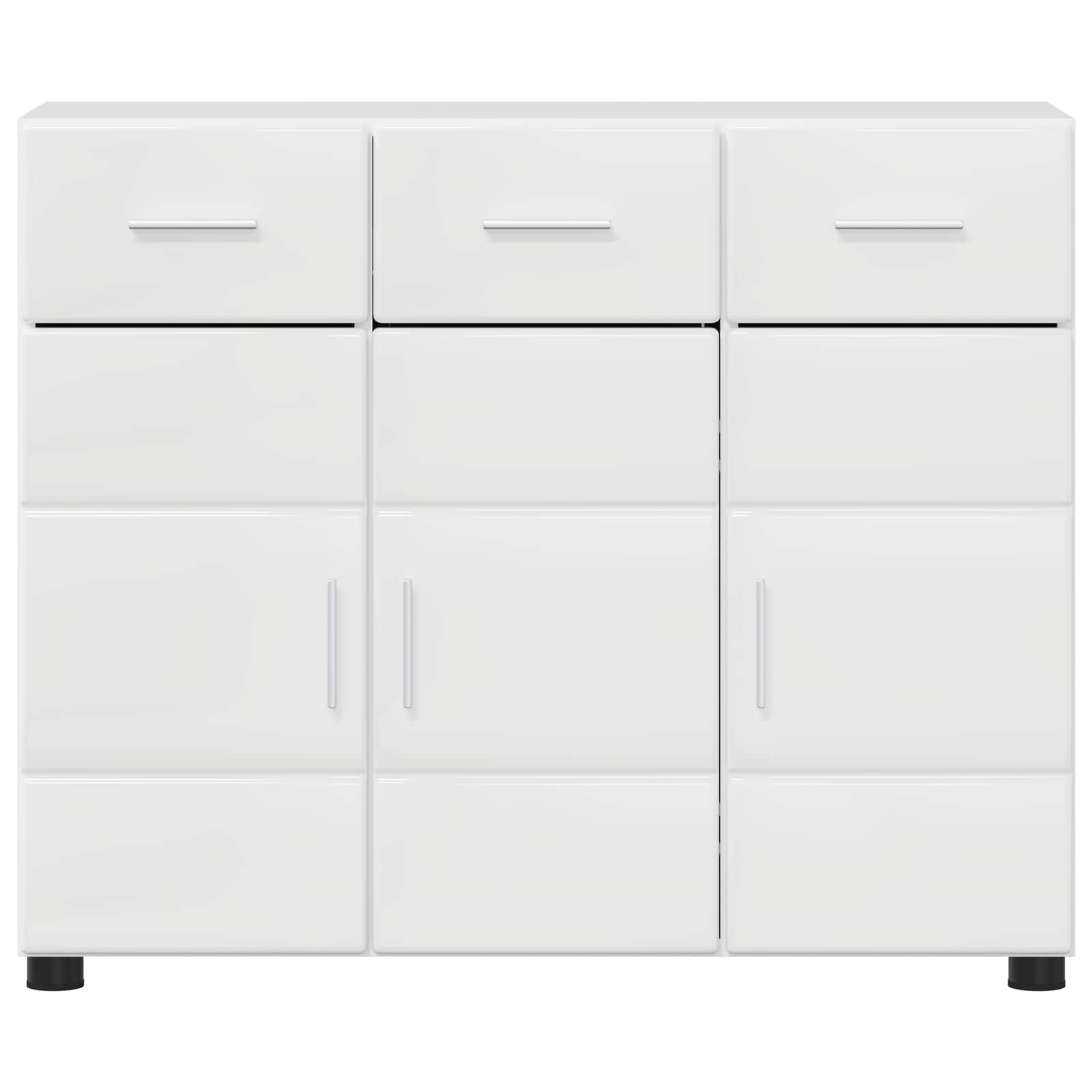 vidaXL Bufet FLORIN 88,5 x 30,5 x 73 cm Wysoki połysk biały
