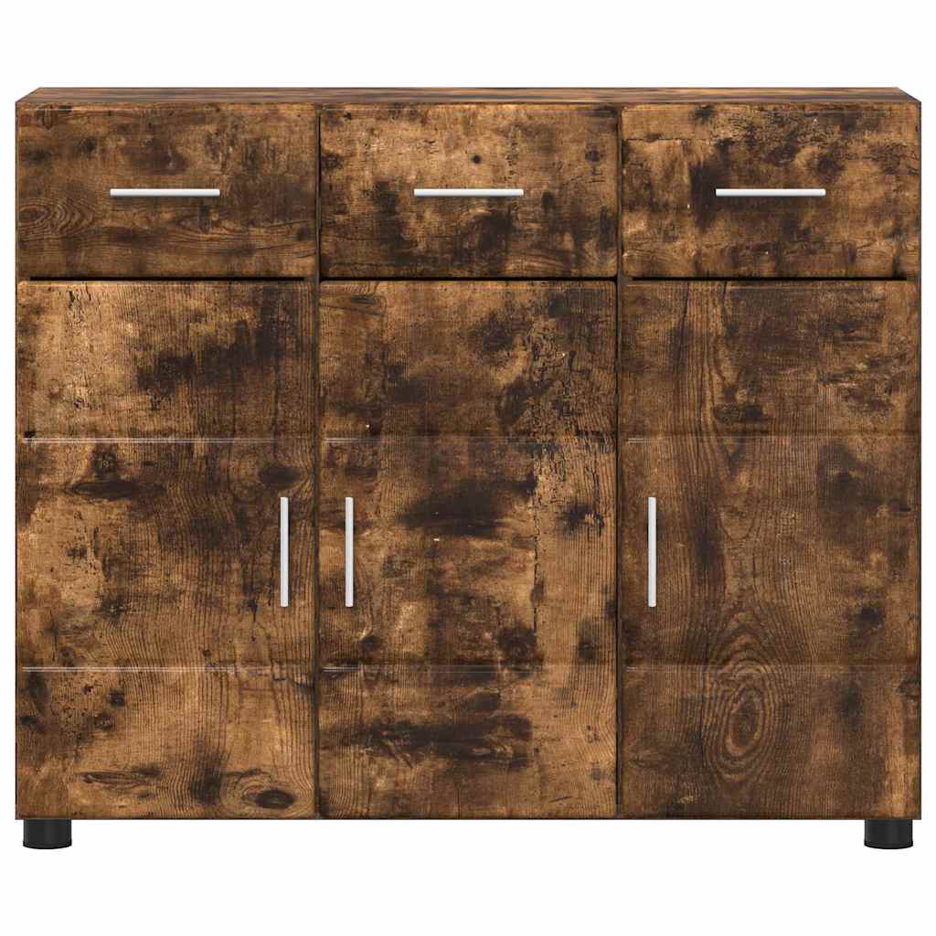 vidaXL Bufet z półką z drzwiami FLORIN Dąb wędzony 88,5 x 30,5 x 73 cm