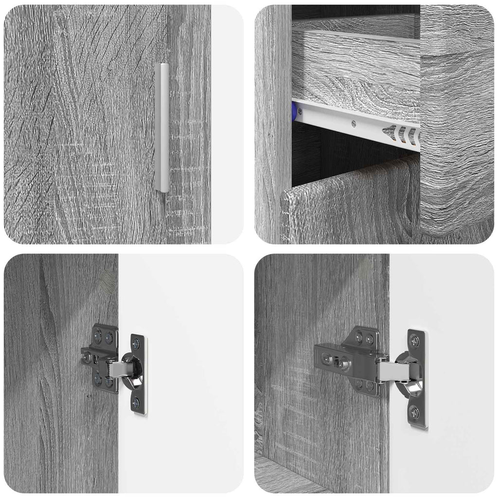 vidaXL Bufet FLORIN 88,5 x 30,5 x 73 cm Szary Sonoma