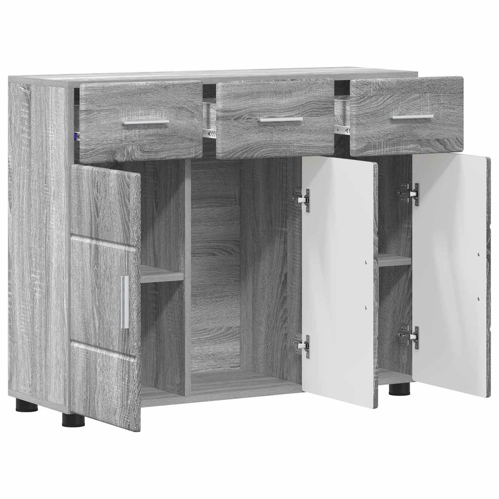 vidaXL Bufet FLORIN 88,5 x 30,5 x 73 cm Szary Sonoma