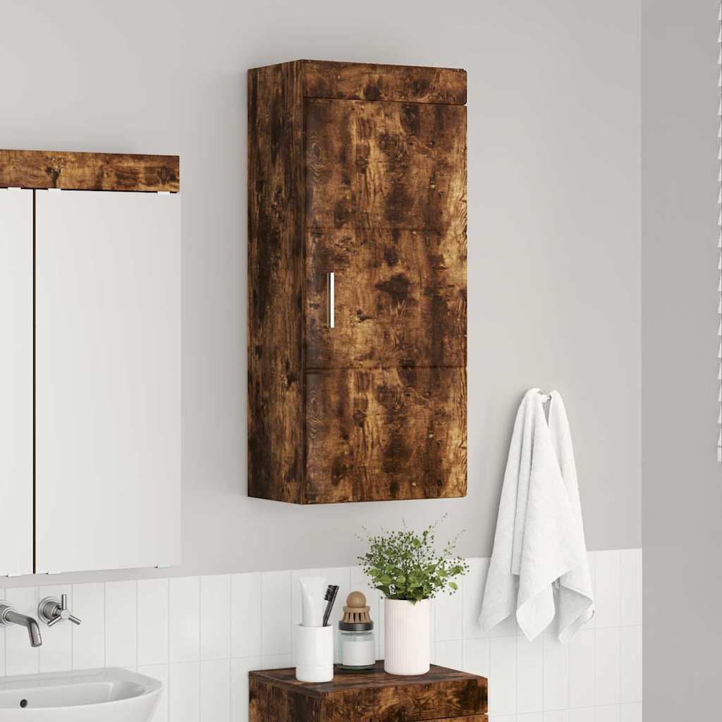 vidaXL Szafka ścienna łazienkowa TULUM Dąb wędzony 37 x 24,5 x 86 cm