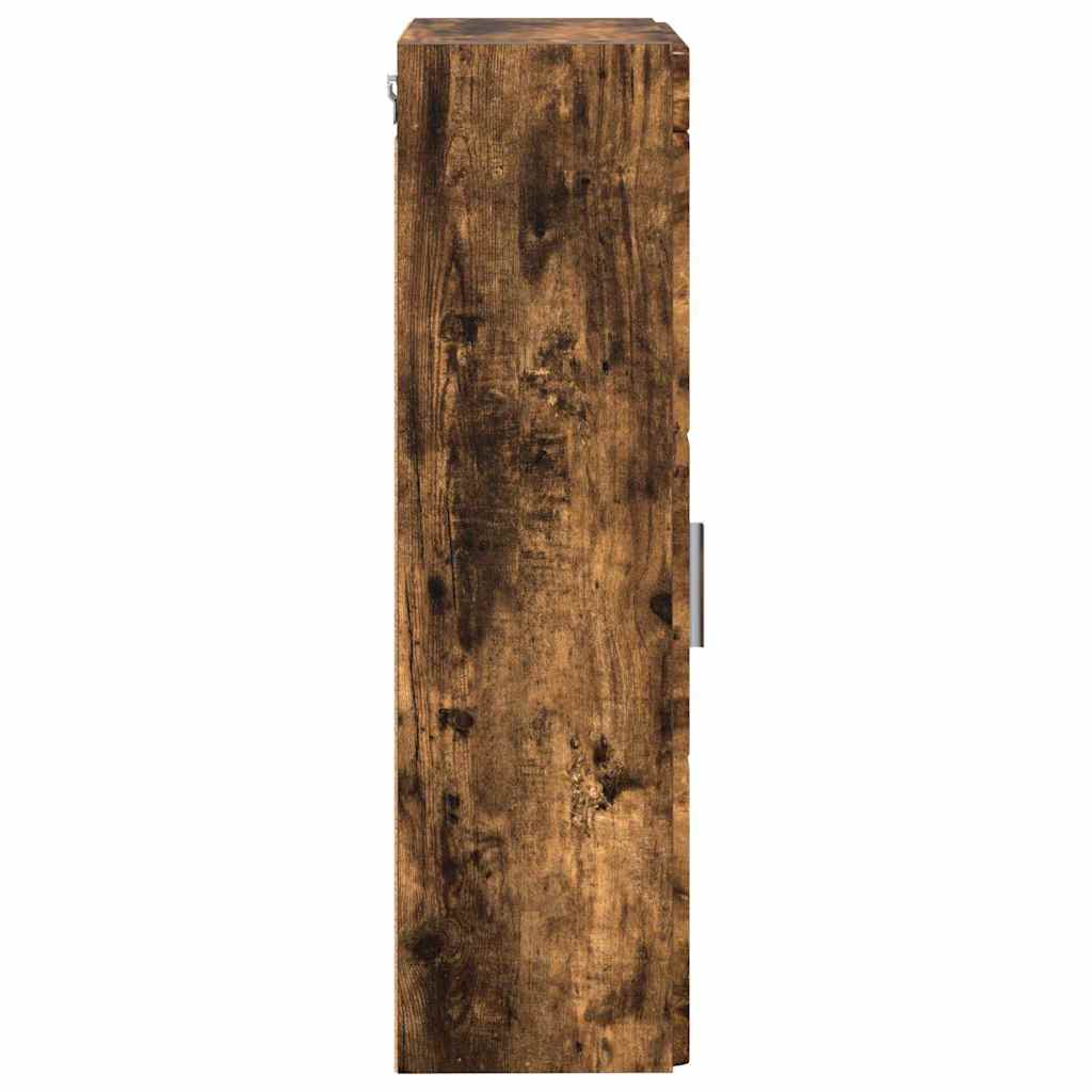 vidaXL Szafka ścienna łazienkowa TULUM Dąb wędzony 37 x 24,5 x 86 cm
