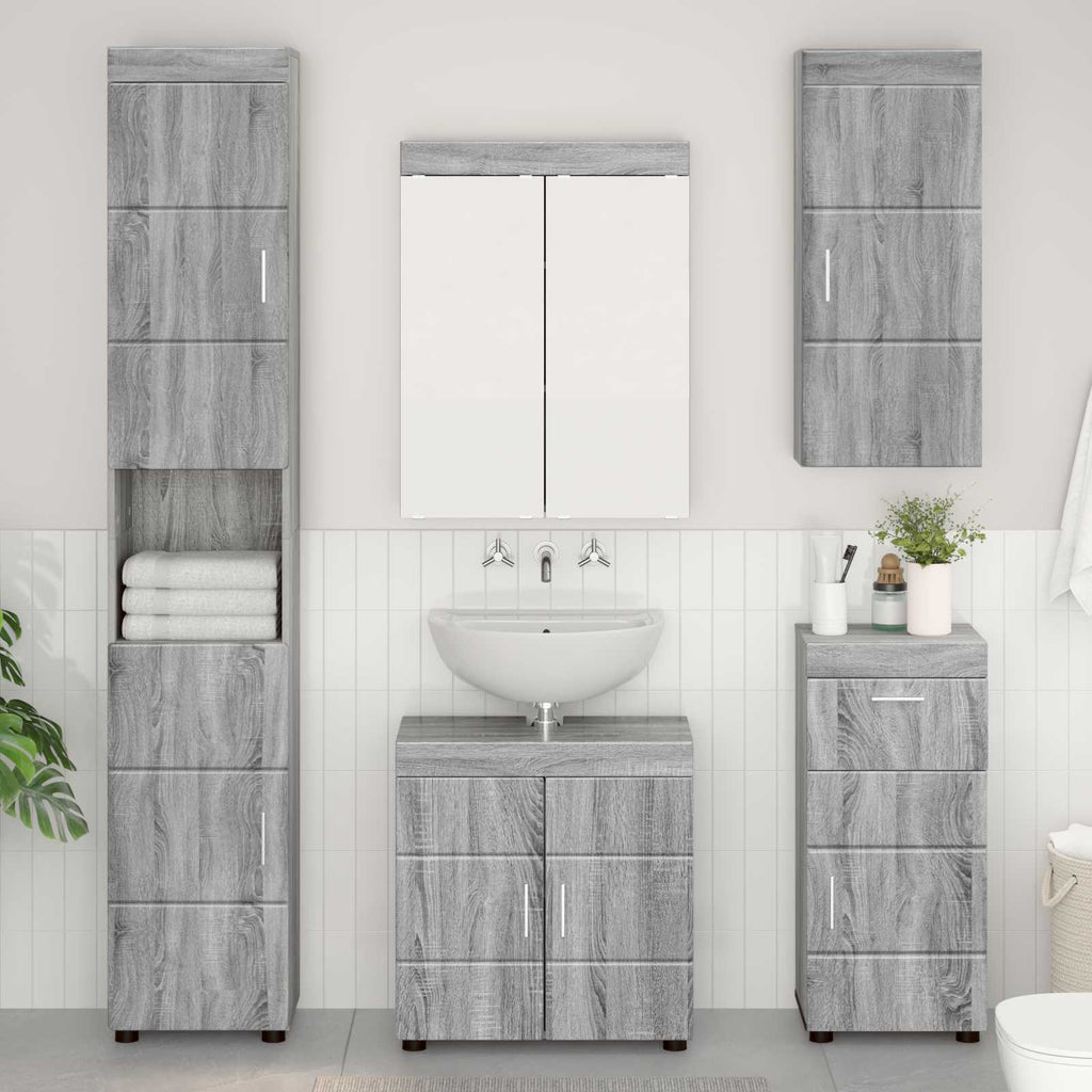 vidaXL Szafka ścienna łazienkowa TULUM Szary Sonoma 37 x 24,5 x 86 cm