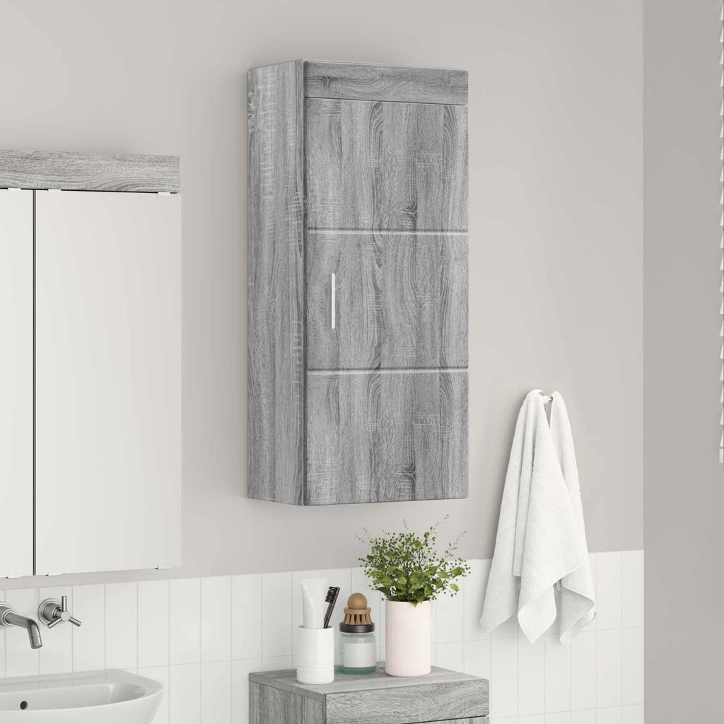 vidaXL Szafka ścienna łazienkowa TULUM Szary Sonoma 37 x 24,5 x 86 cm