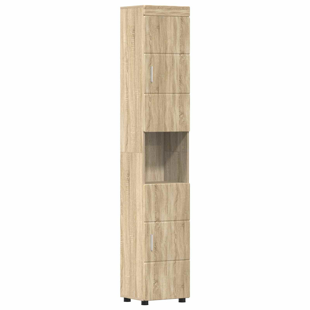 vidaXL Zestaw Szafek Łazienkowych TULUM Dąb Sonoma 37 x 31,5 x 203 cm