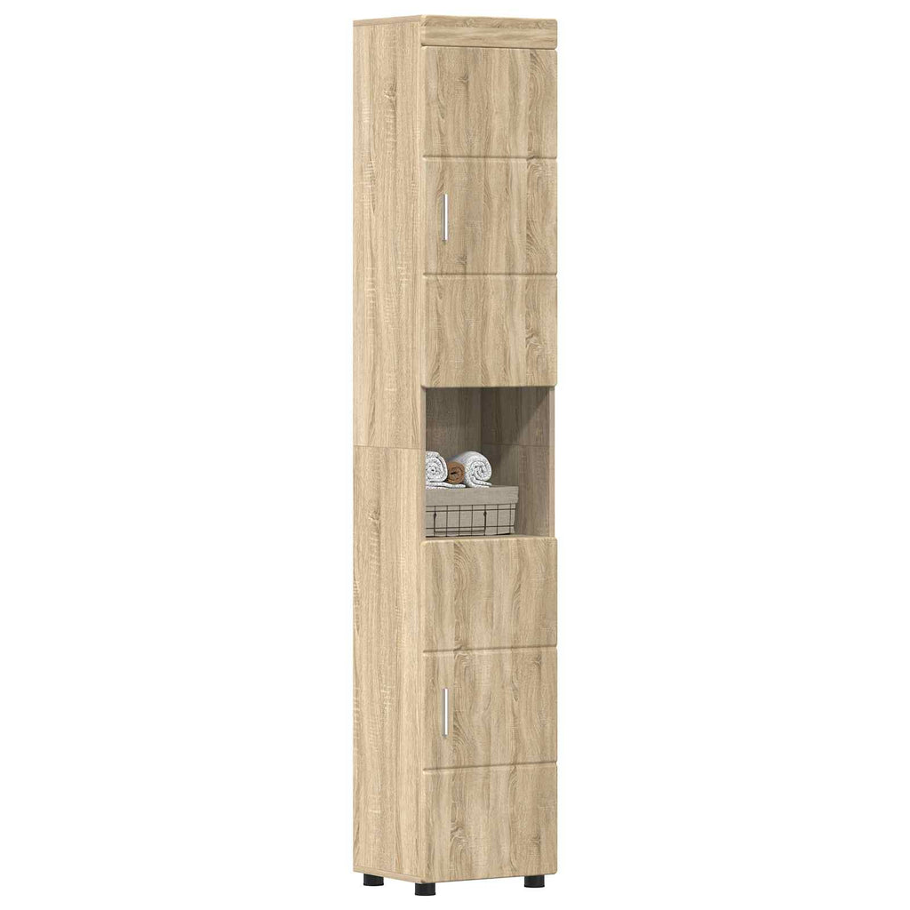 vidaXL Zestaw Szafek Łazienkowych TULUM Dąb Sonoma 37 x 31,5 x 203 cm