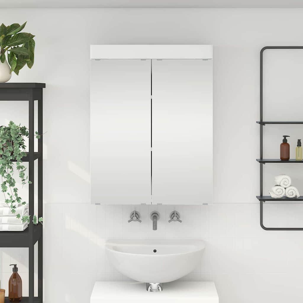 vidaXL Szafka z lustrem do łazienki TULUM Biały 60 x 16,5 x 78 cm