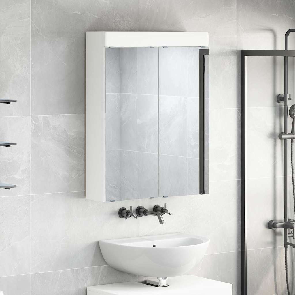 vidaXL Szafka z lustrem do łazienki TULUM Biały 60 x 16,5 x 78 cm