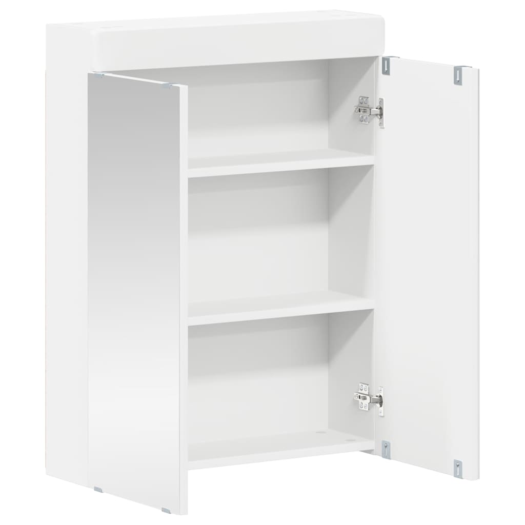vidaXL Szafka z lustrem do łazienki TULUM Biały 60 x 16,5 x 78 cm