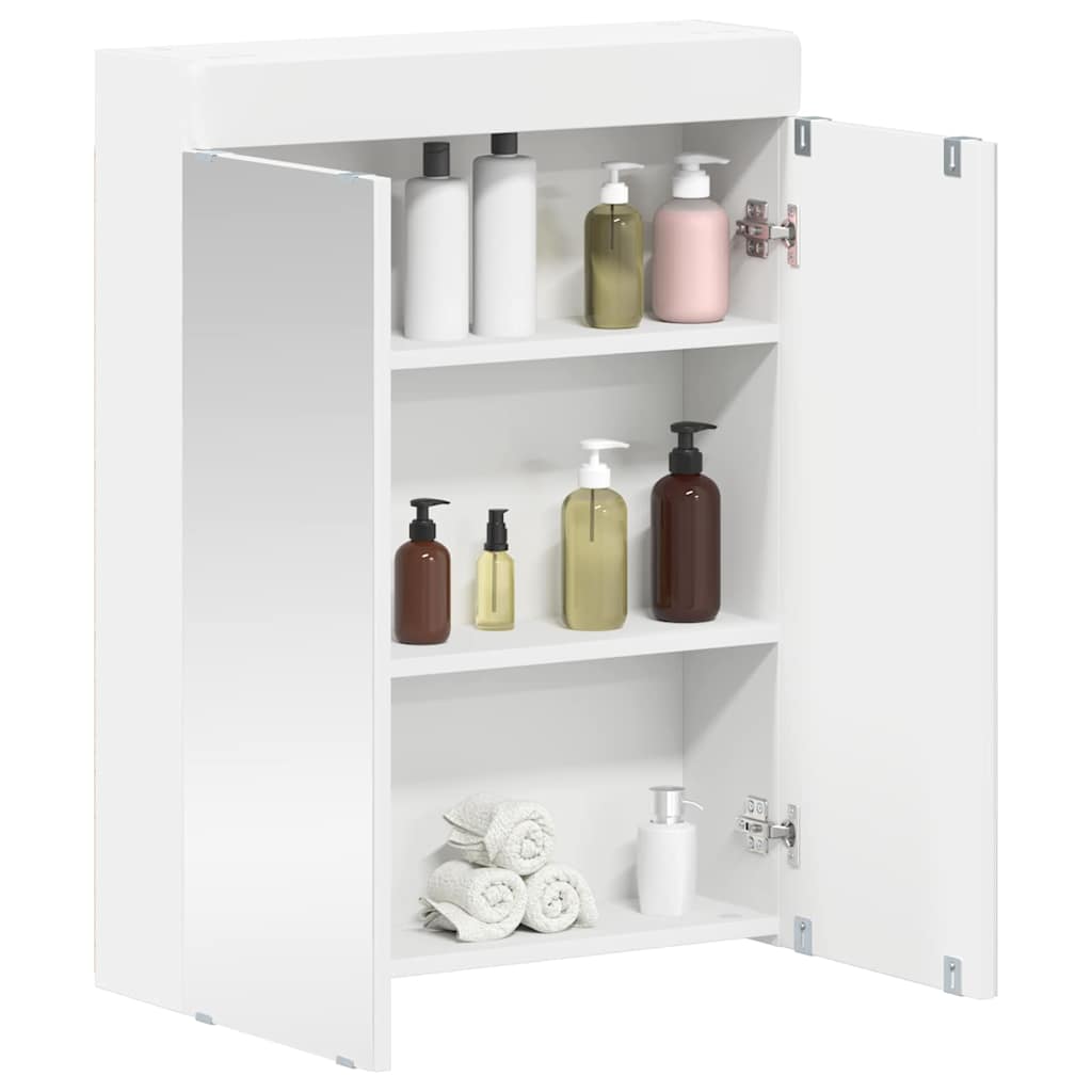 vidaXL Szafka z lustrem do łazienki TULUM Biały 60 x 16,5 x 78 cm