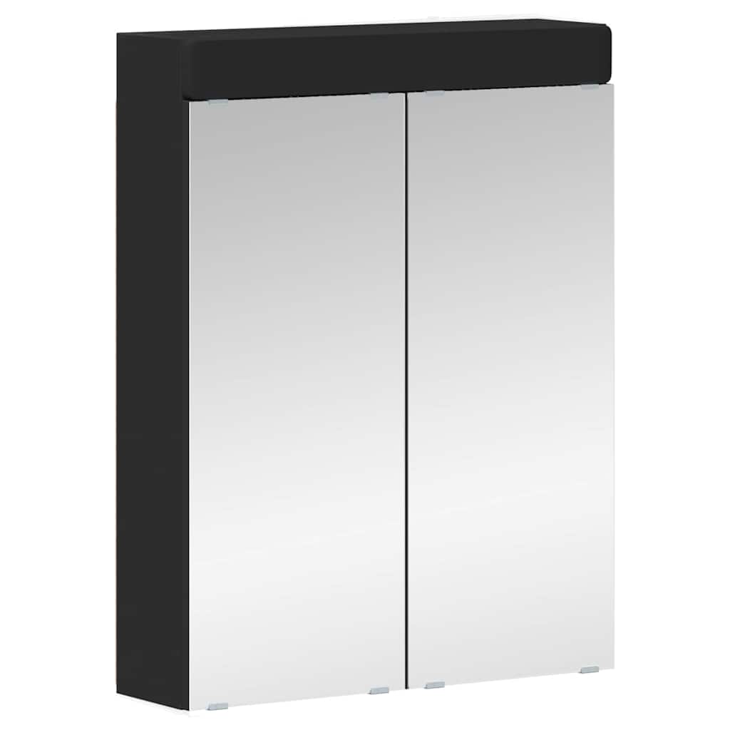 vidaXL Szafka z lustrem do łazienki TULUM Czarny 60 x 16,5 x 78 cm
