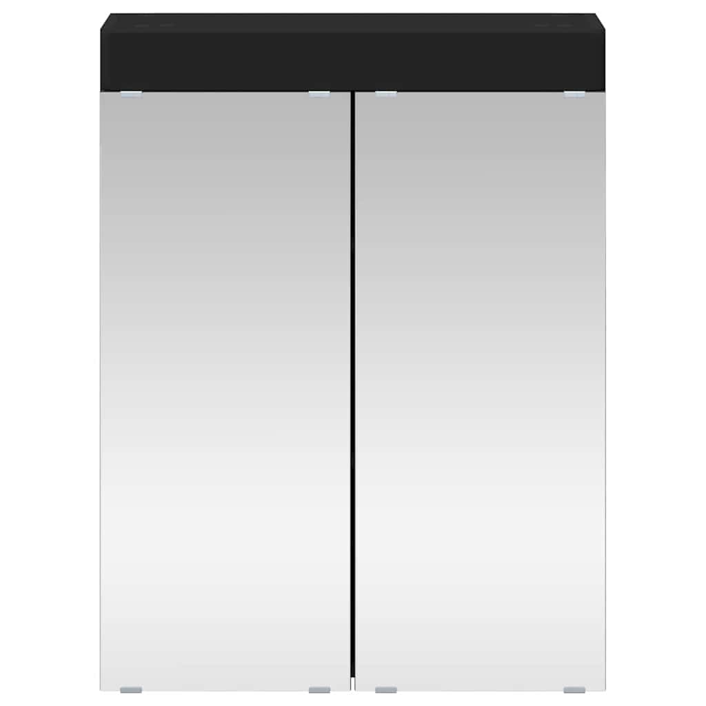 vidaXL Szafka z lustrem do łazienki TULUM Czarny 60 x 16,5 x 78 cm