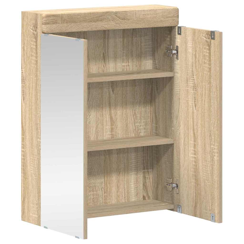 vidaXL Szafka z lustrem do łazienki TULUM Dąb Sonoma 60 x 16,5 x 78 cm