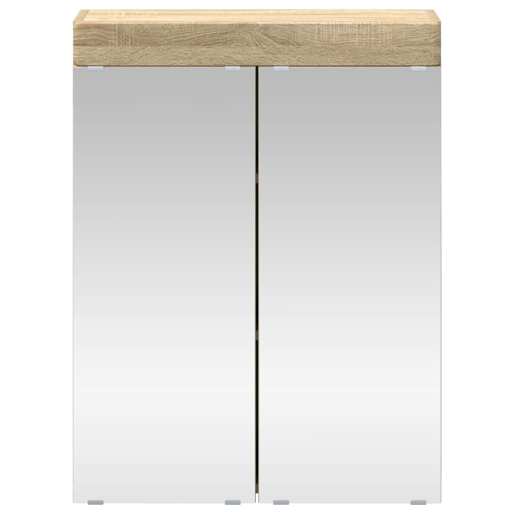 vidaXL Szafka z lustrem do łazienki TULUM Dąb Sonoma 60 x 16,5 x 78 cm