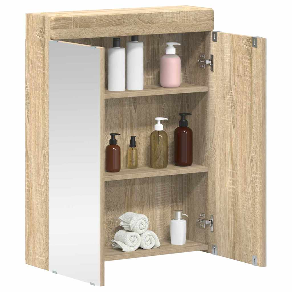 vidaXL Szafka z lustrem do łazienki TULUM Dąb Sonoma 60 x 16,5 x 78 cm