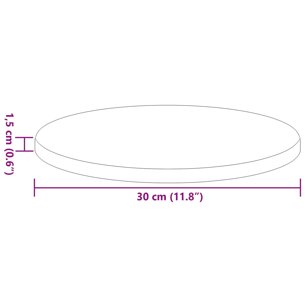 vidaXL Blat stołu Ø 30 x 1,5 cm Okrągły Drewno inżynieryjne