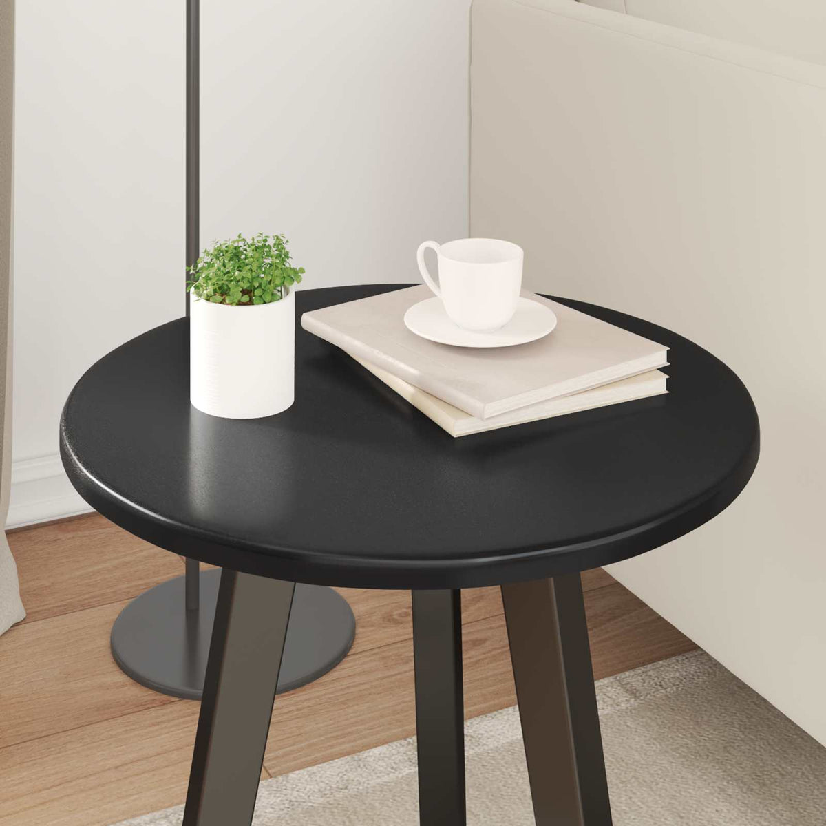 vidaXL Blat stołu Ø 40 x 1,5 cm Okrągły Drewno inżynieryjne Czarny