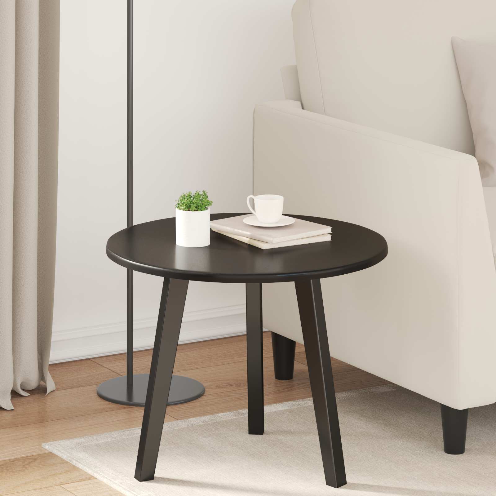 vidaXL Blat stołu Czarny Ø 50 x 1,5 cm Materiał drewnopochodny