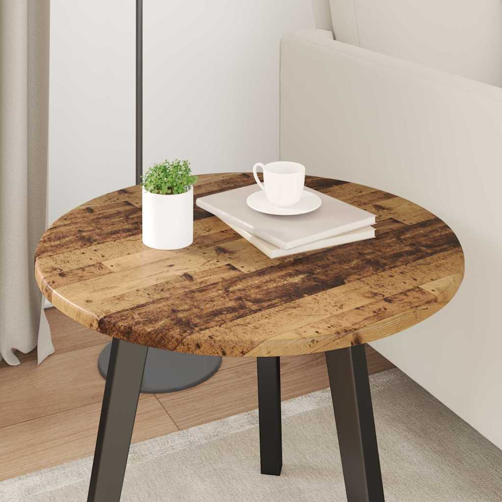 vidaXL Blat stołu Stare drewno Ø 50 x 1,5 cm Materiał drewnopochodny