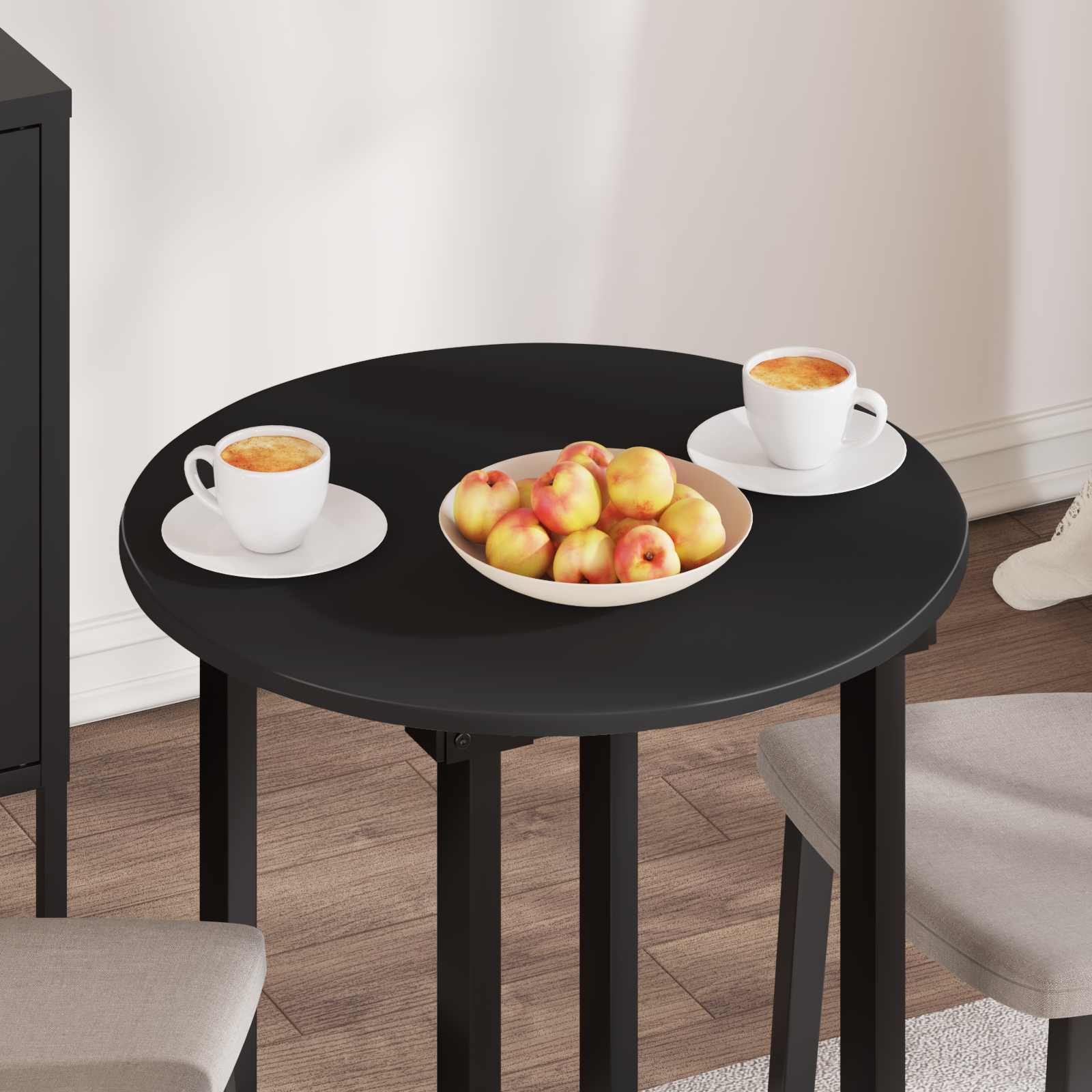 vidaXL Blat stołu Ø 60 x 1,5 cm Okrągły Drewno inżynieryjne Czarny