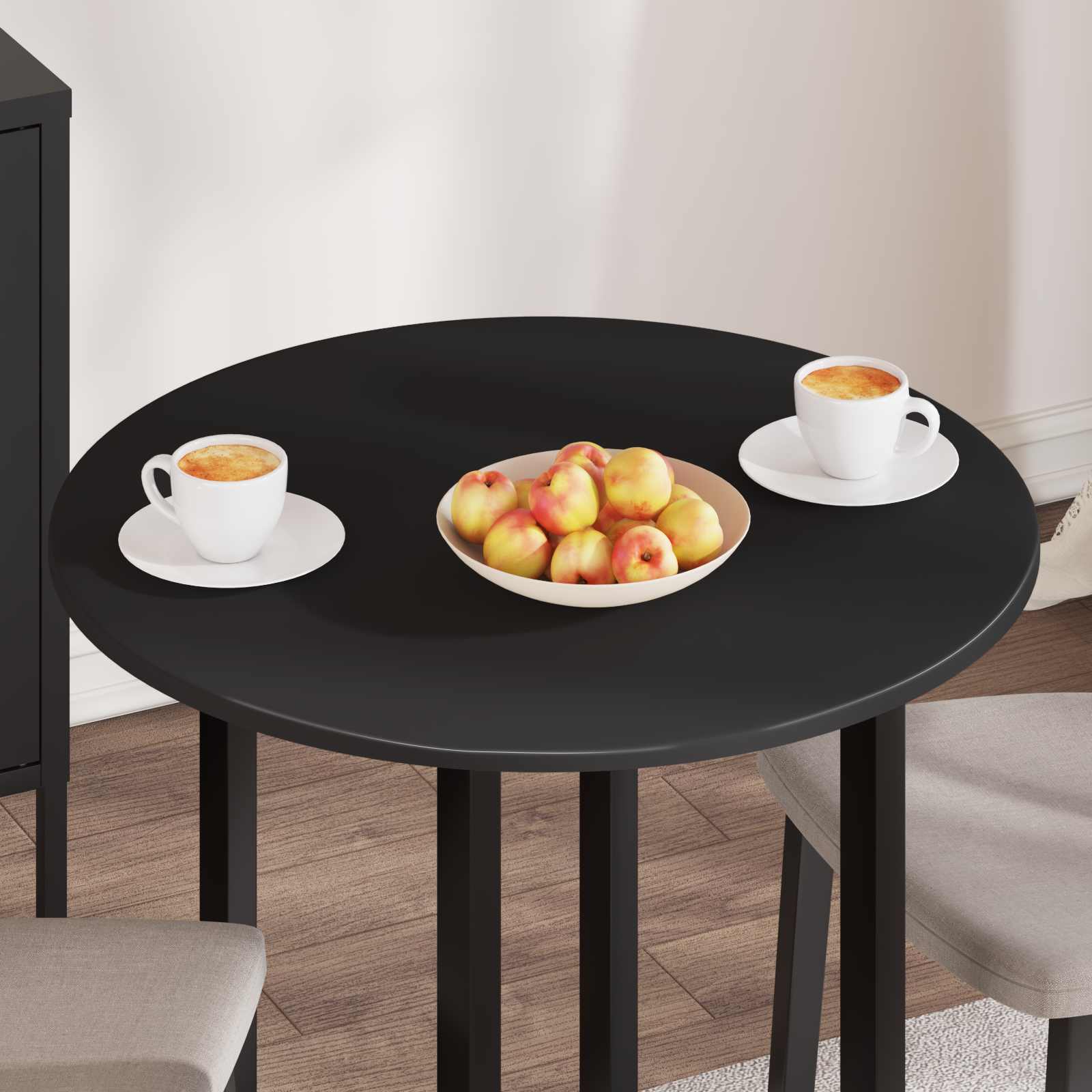vidaXL Blat stołu Czarny Ø 70 x 1,5 cm Materiał drewnopochodny