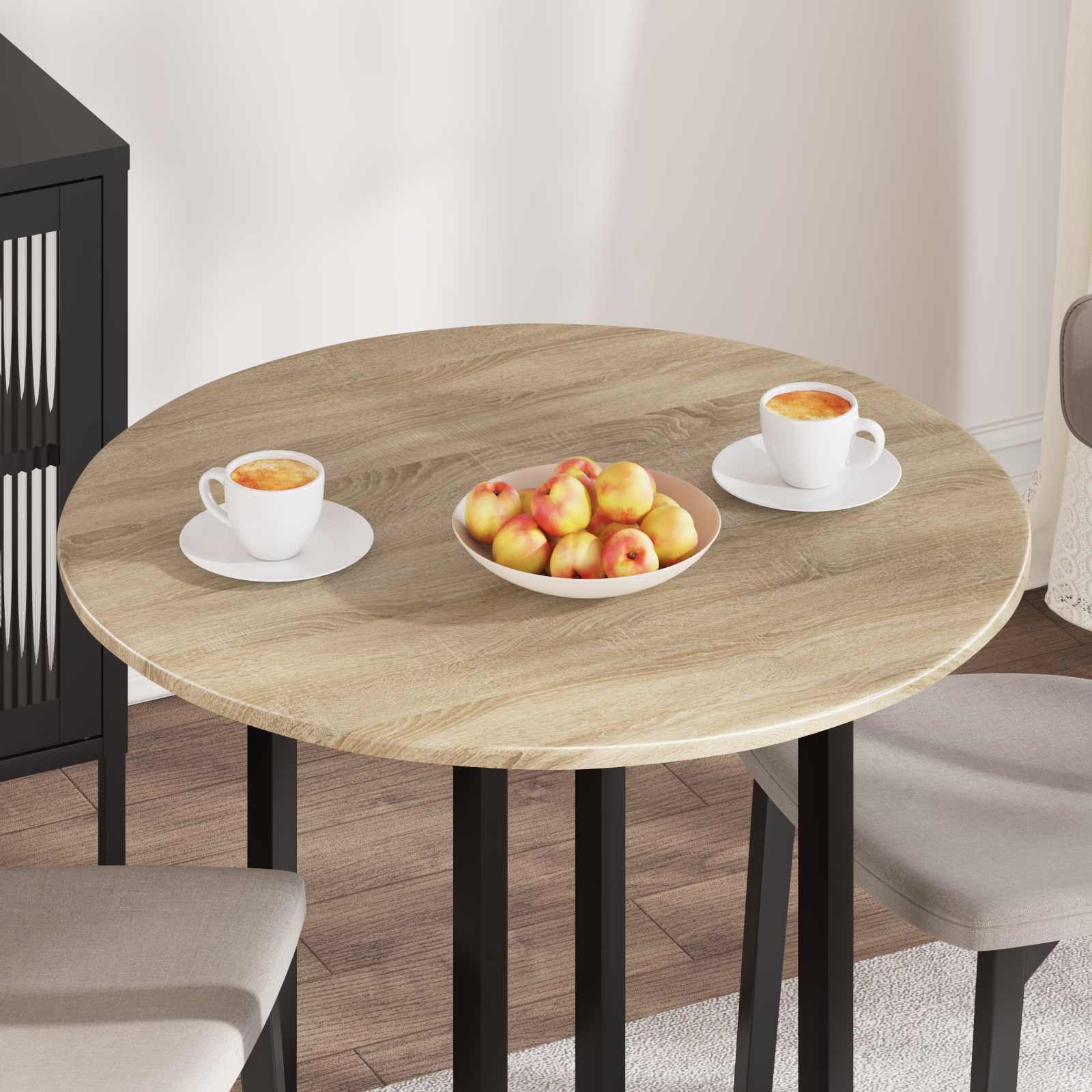 vidaXL Blat stołu Ø 80 x 1,5 cm Okrągły Drewno inżynieryjne dąb Sonoma