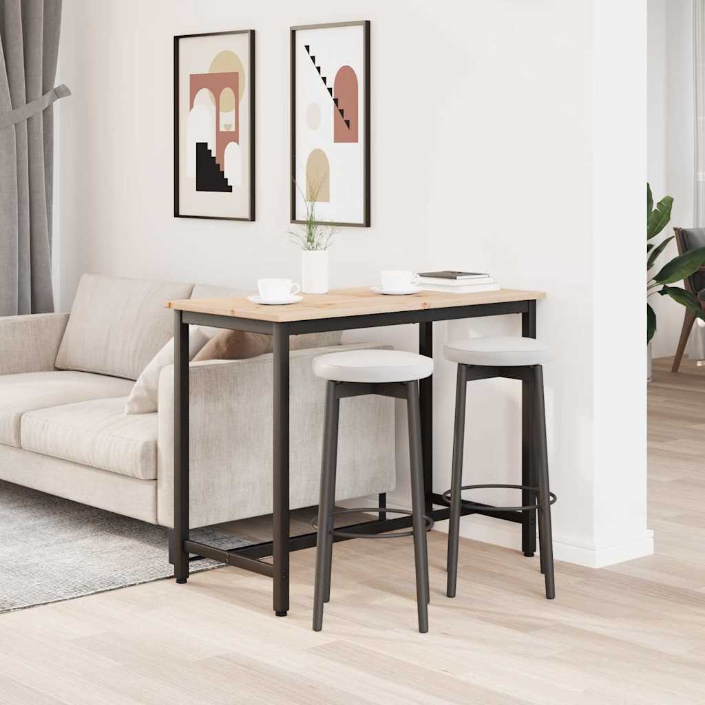 vidaXL stół Naturalny 100 x 50 x 77 cm Drewno inżynieryjne i stal