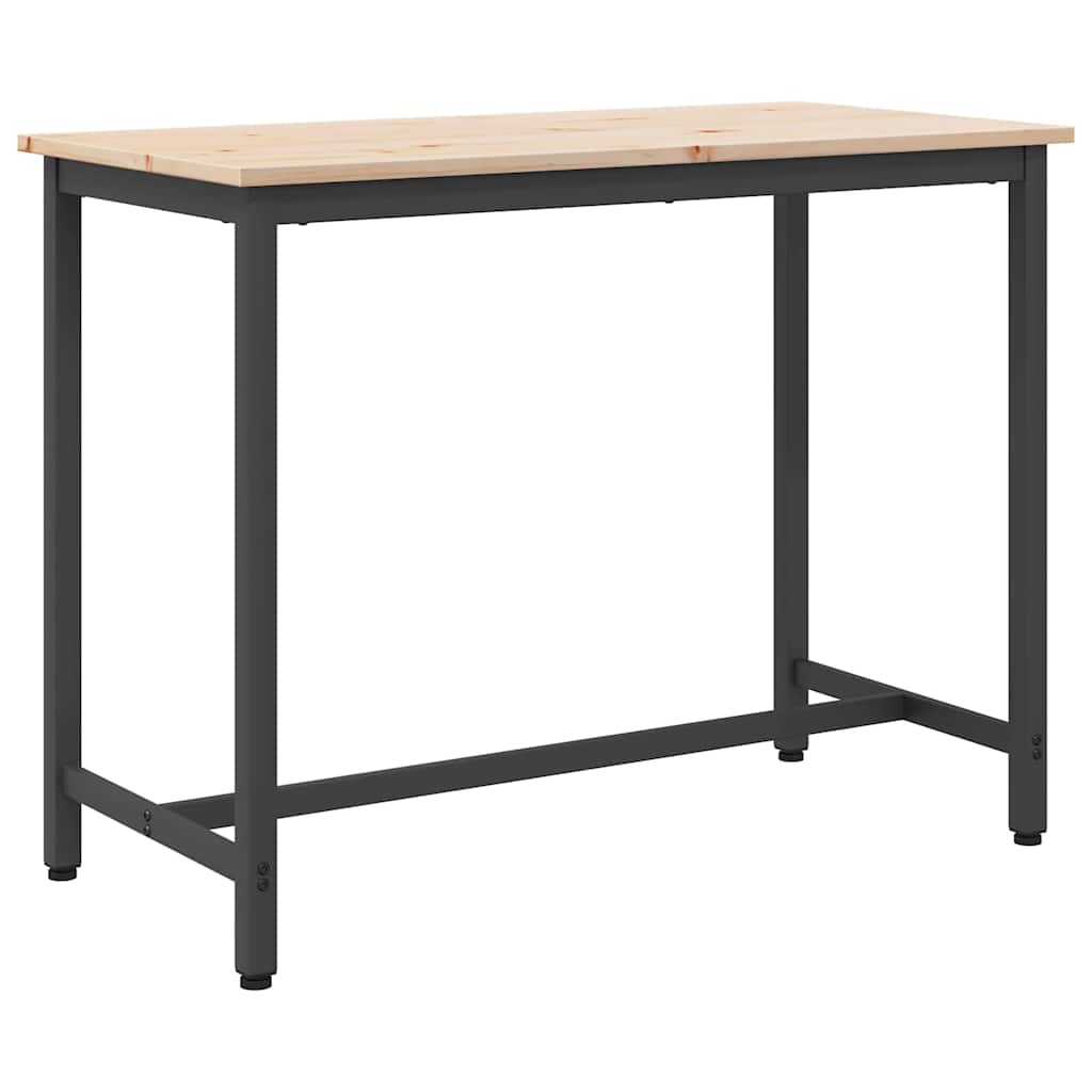 vidaXL stół Naturalny 100 x 50 x 77 cm Drewno inżynieryjne i stal