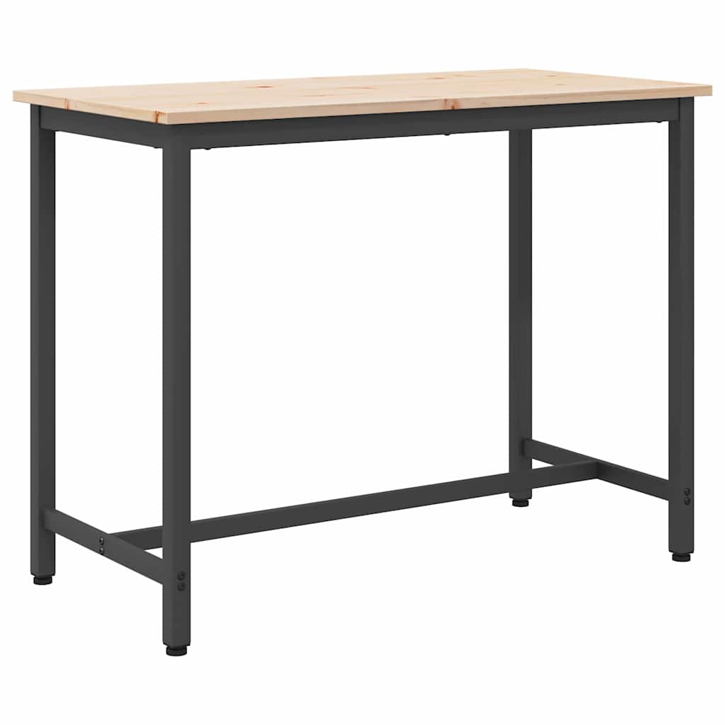 vidaXL stół Naturalny 100 x 50 x 77 cm Drewno inżynieryjne i stal